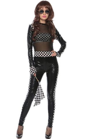 F1721 mesh balck race girl costume,accessory: gloves